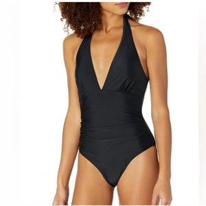Anne Cole Halter Tie-back One Piece Swimsuit, Black, Size 10